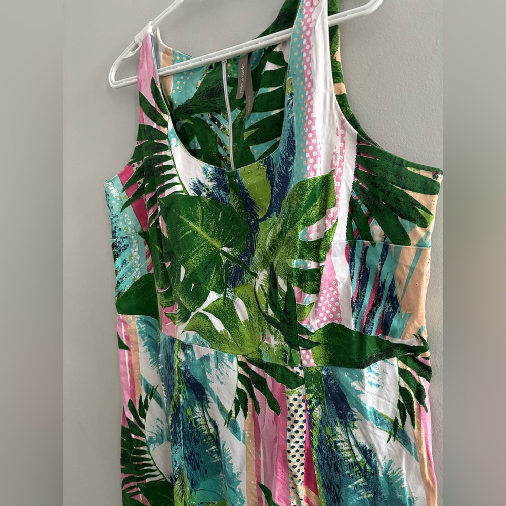 Coquette et Coquine Summer Floral Cotton Dress Forest Tropical Flared Sexy 1X - Picture 2 of 15